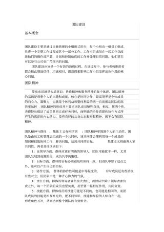 团队建设的基本概念