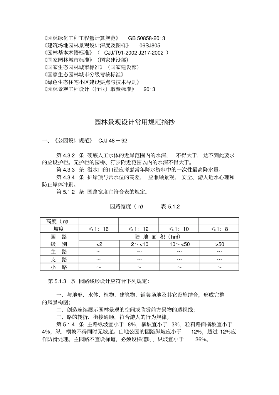 园林景观常用规范汇总完整_第2页
