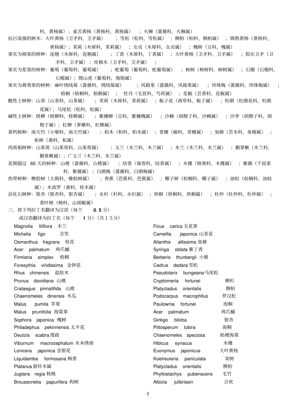 园林树木学复习题含答案1_第2页