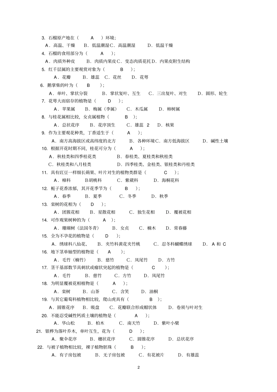 园林树木学复习题附标准答案_第2页