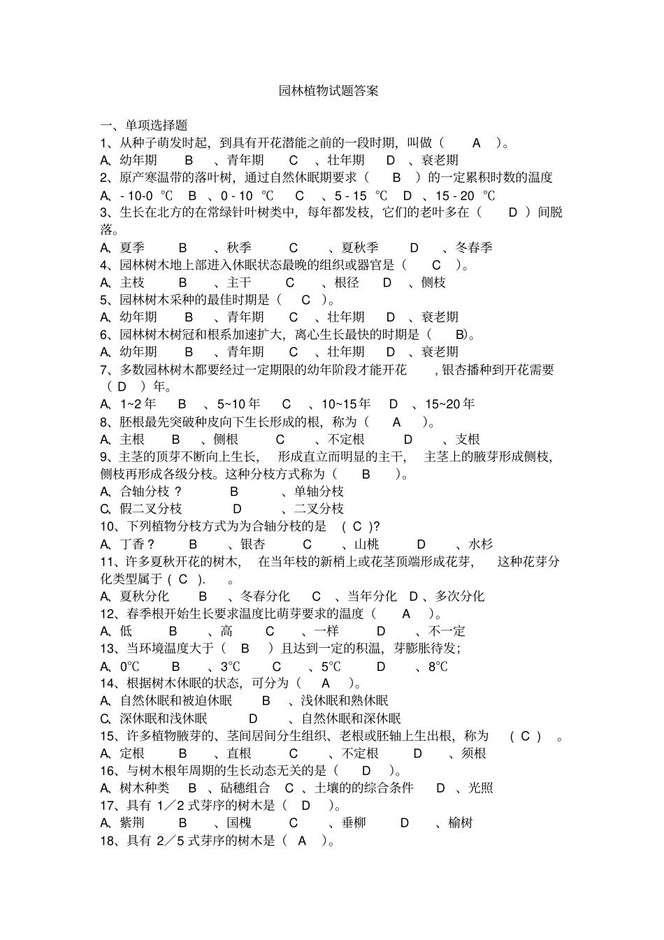 园林树木试题库答案_第1页