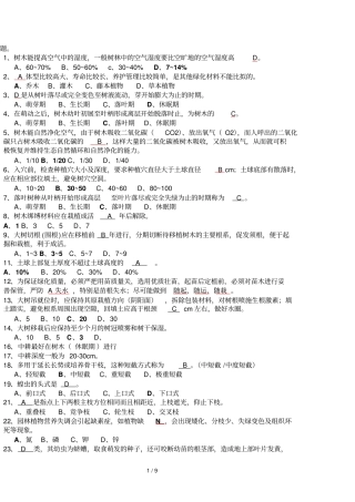 园林植物栽培与养护管理复习题