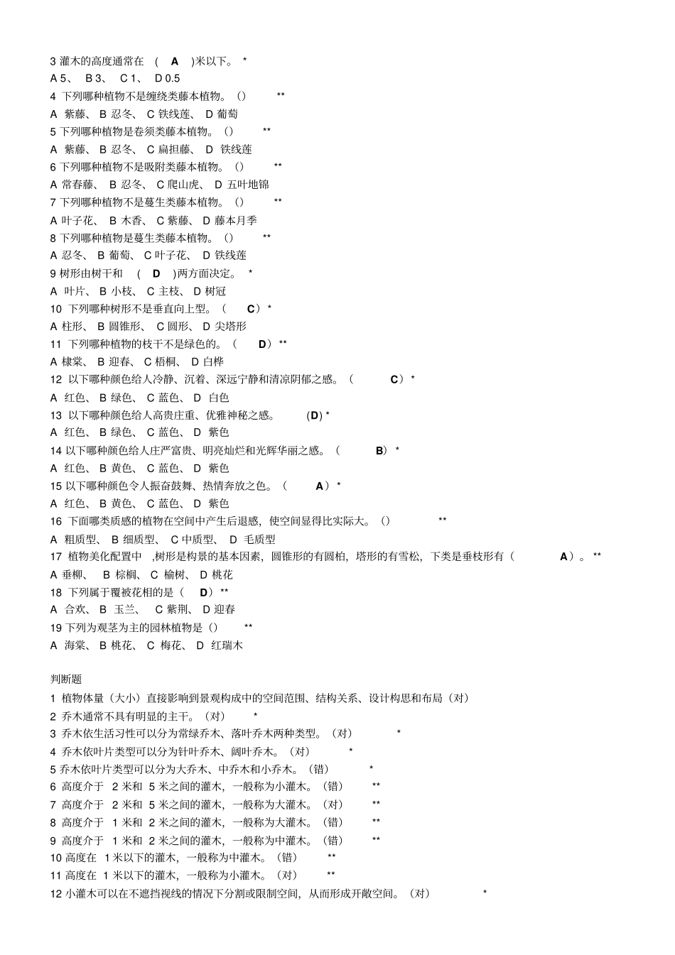 园林植物景观设计试题库111分析_第2页