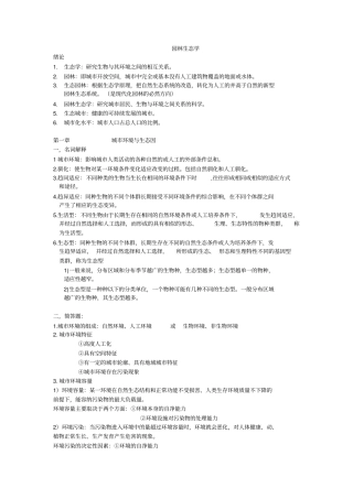 园林生态学复习总结概述