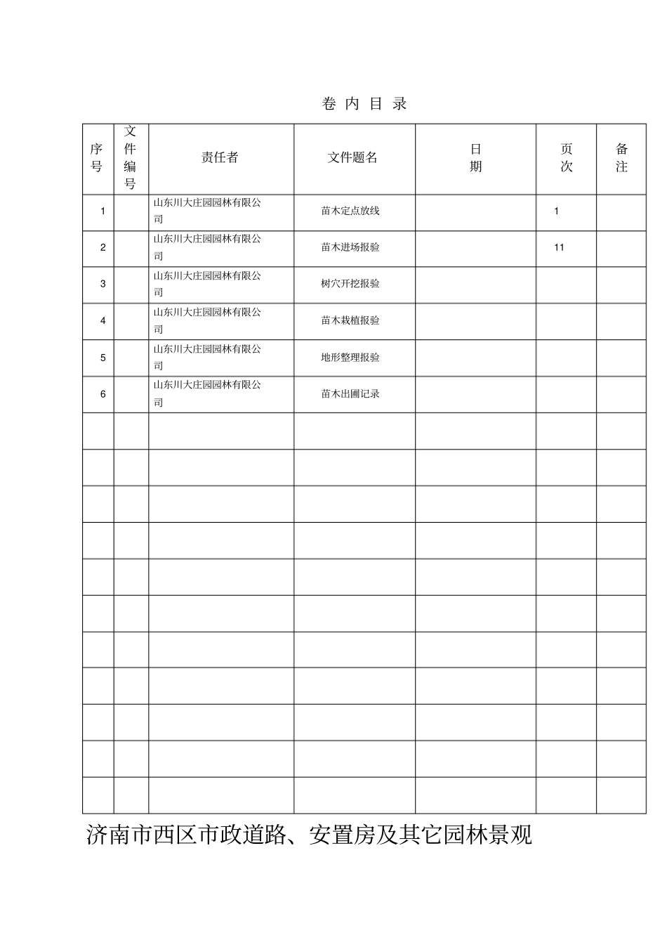 园林绿化工程报验申请表全套自己整理的_第1页