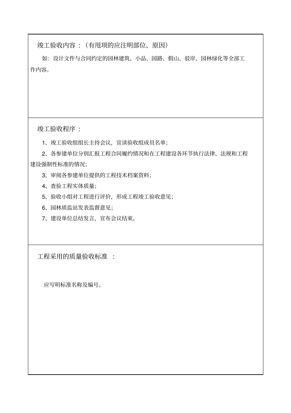 园林绿化工程竣工验收报告建设单位范本_第3页