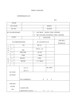 园林绿化工程验收最全表格分析