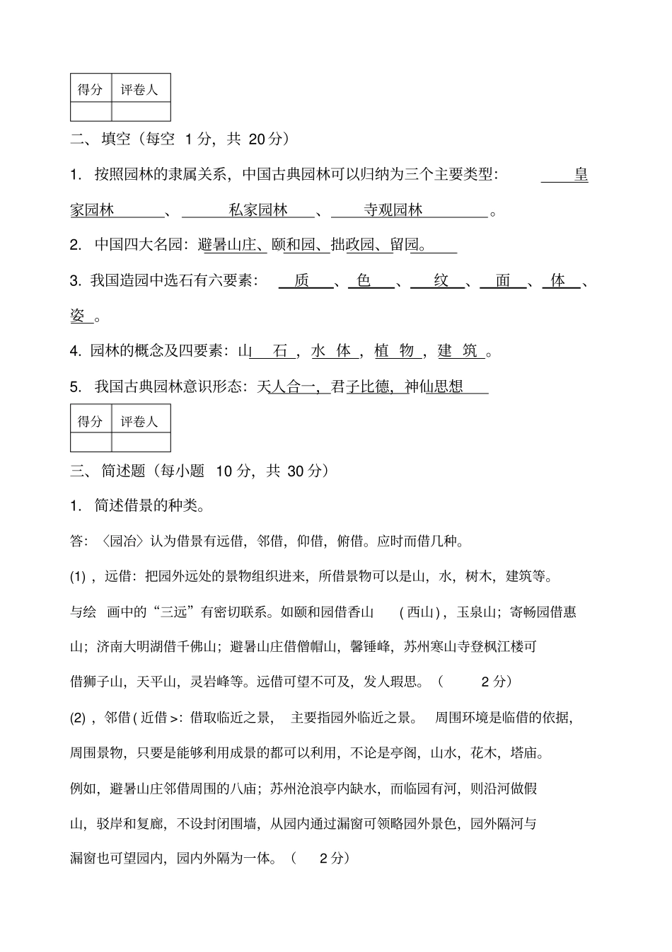 园林艺术原理试题B卷答案_第2页