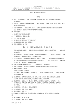 园艺植物栽培学整理重点讲义资料