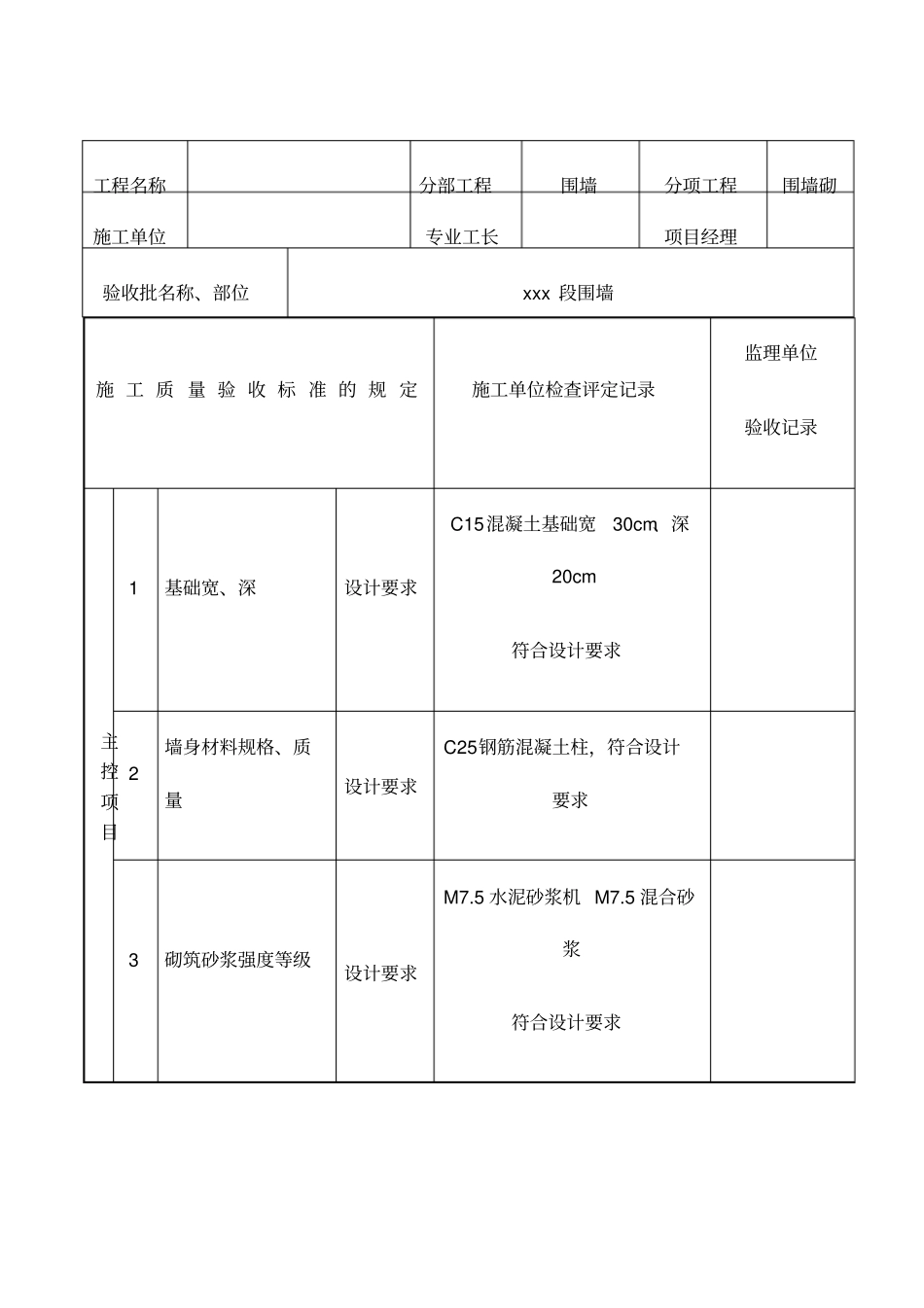 围墙砌筑报验检验批_第3页