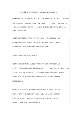 国内外新能源汽车电控系统供应商【汇总】,推荐文档