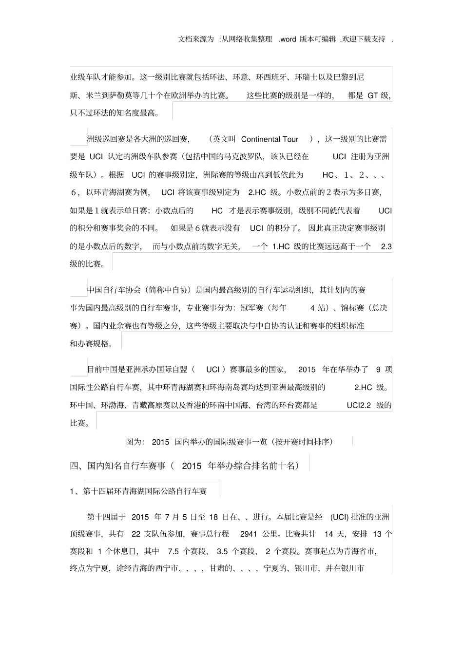 国内知名自行车赛事及内主要自行车赛事简介_第2页