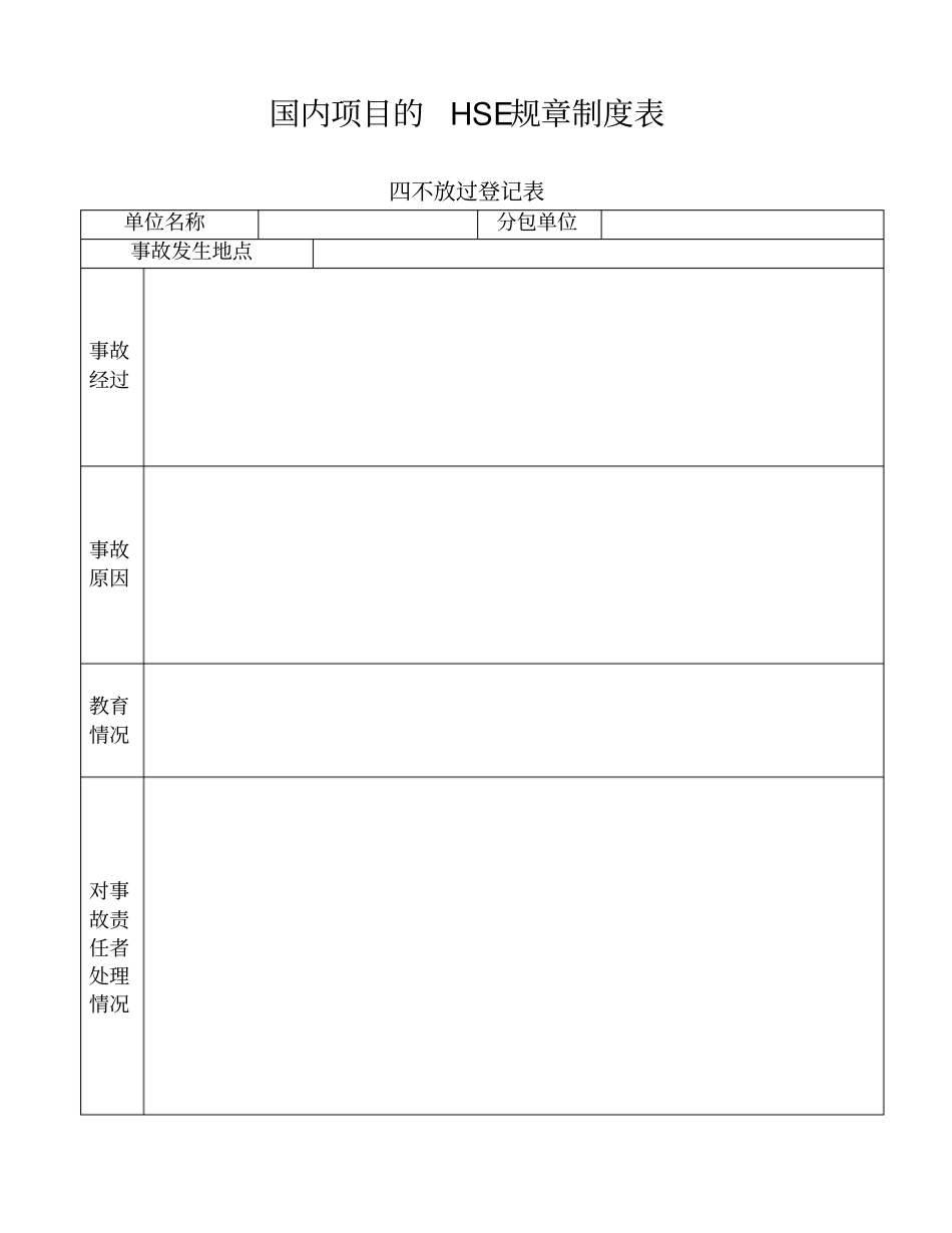 国内项目的hse规章制度表22_第1页