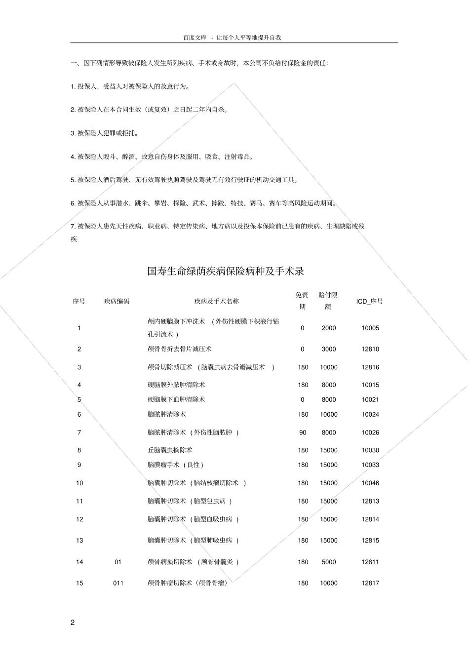 国寿生命绿荫疾病保险2_第2页