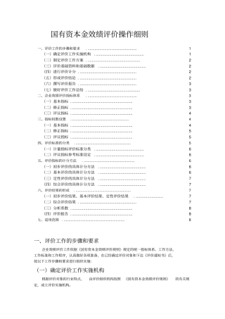 国有资本金效绩评价操作细则