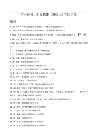 国标行标地标企标的解释