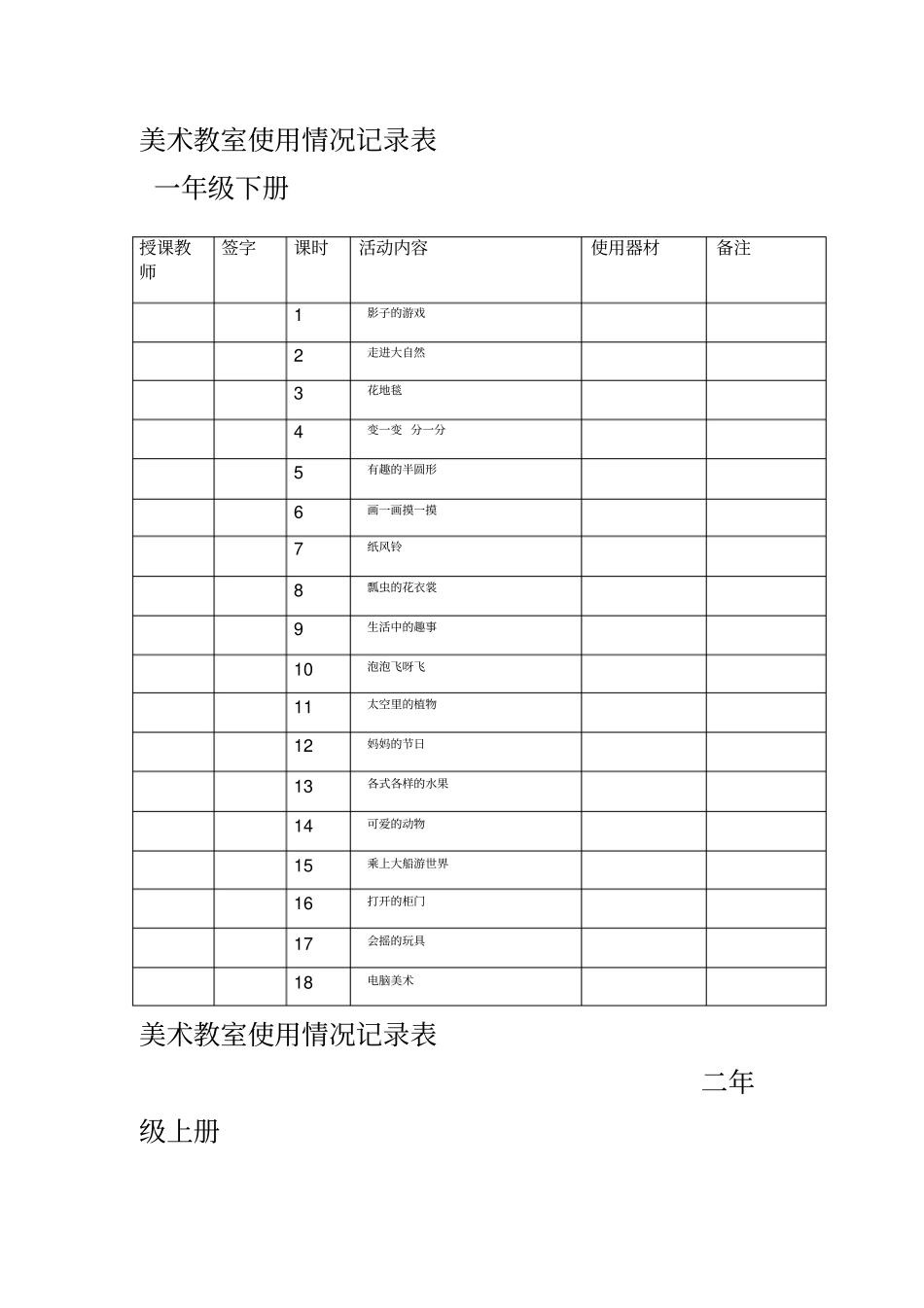 国检小学美术功能室记录表_第2页