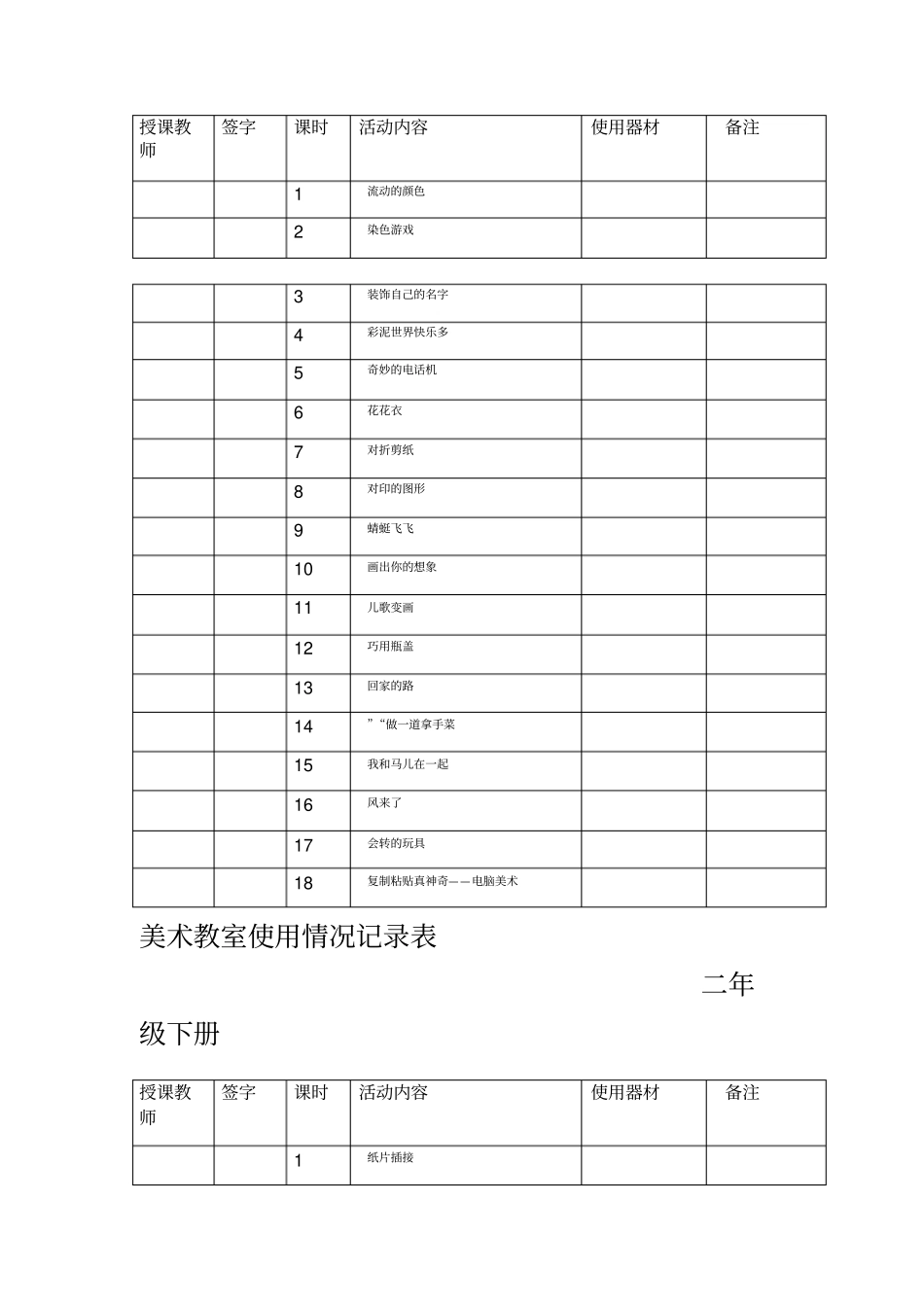 国检小学美术功能室记录表_第3页