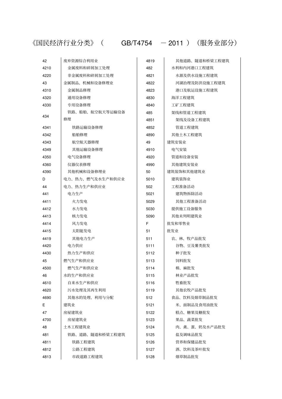 国民经济行业分类GBT服务业部分_第1页