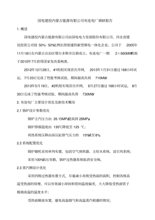 国电建投内蒙古能源公司布连电厂调研报告