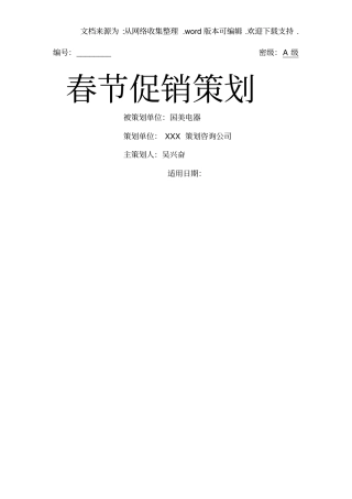 国美电器春节促销策划