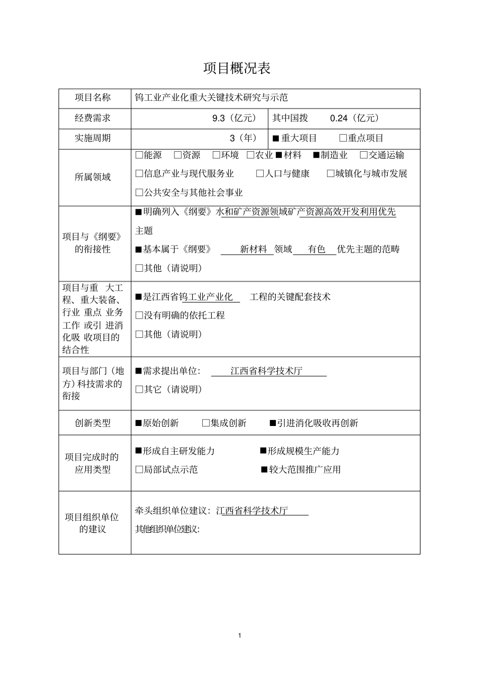 国钨综合最新家科技支撑计划项目可行性研究报告_第2页
