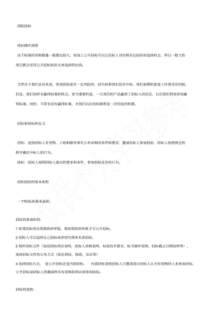 国际招标方案及流程