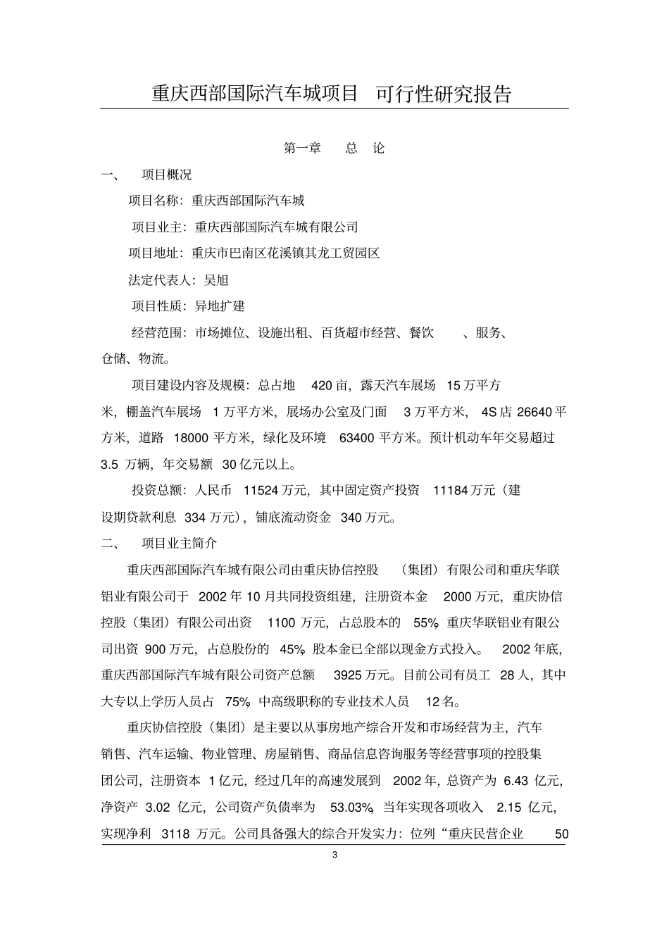 国际汽车城项目可行性研究报告_第3页