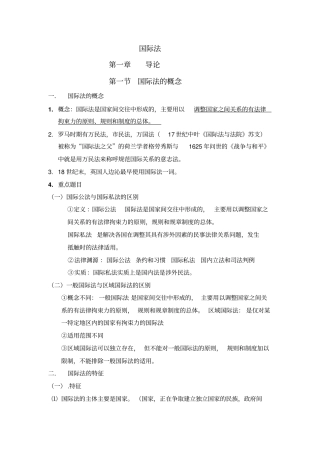 国际法本科期末复习重点