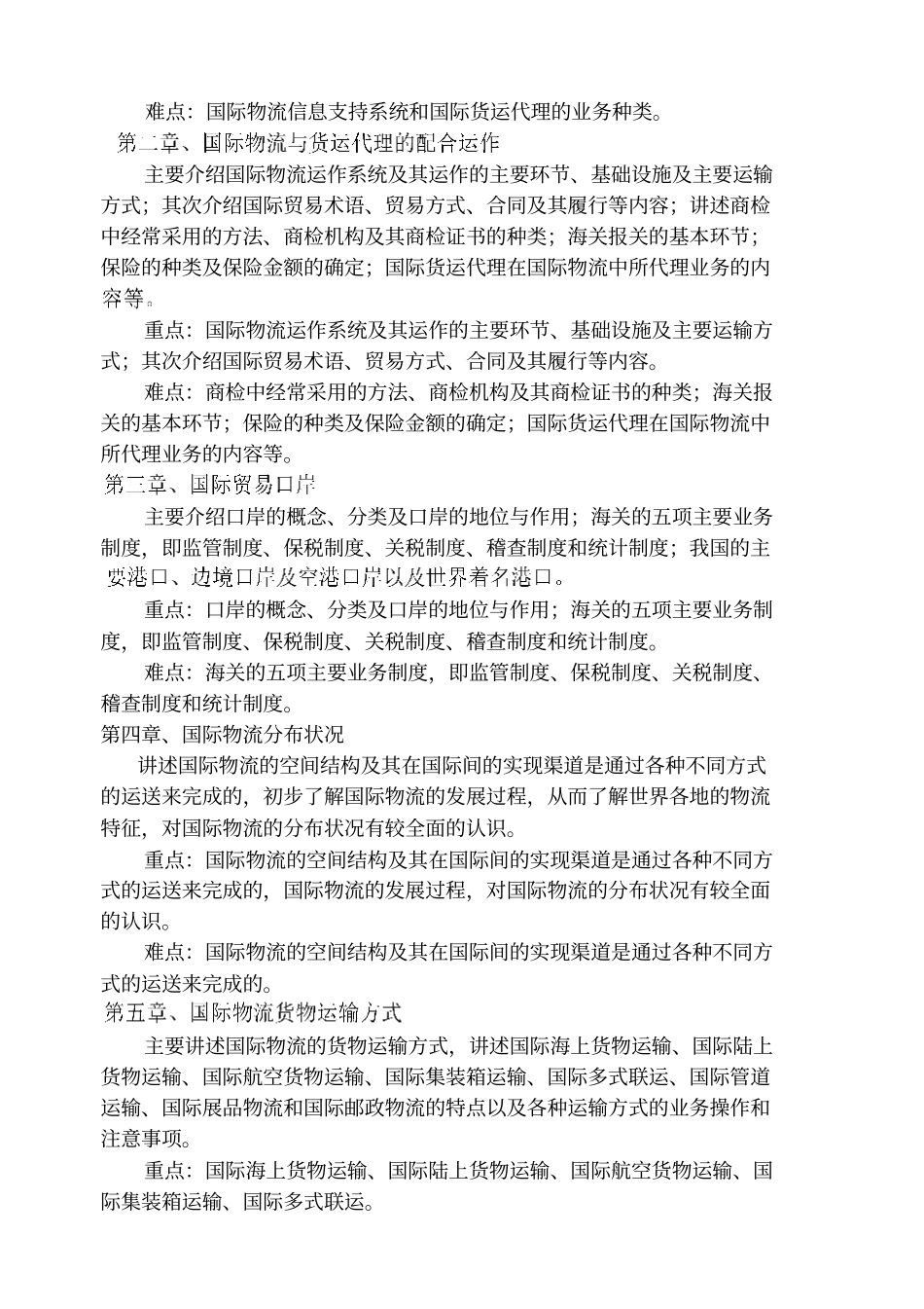 国际物流与货运代理教学大纲_第2页