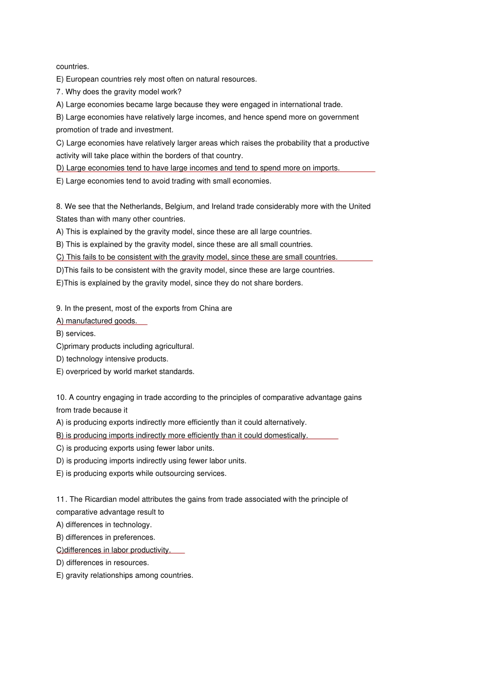 国际经济学英文版选择题汇总版附答案_第2页