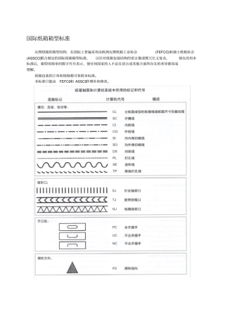 国际纸箱标准各纸箱箱型类别纸箱必看