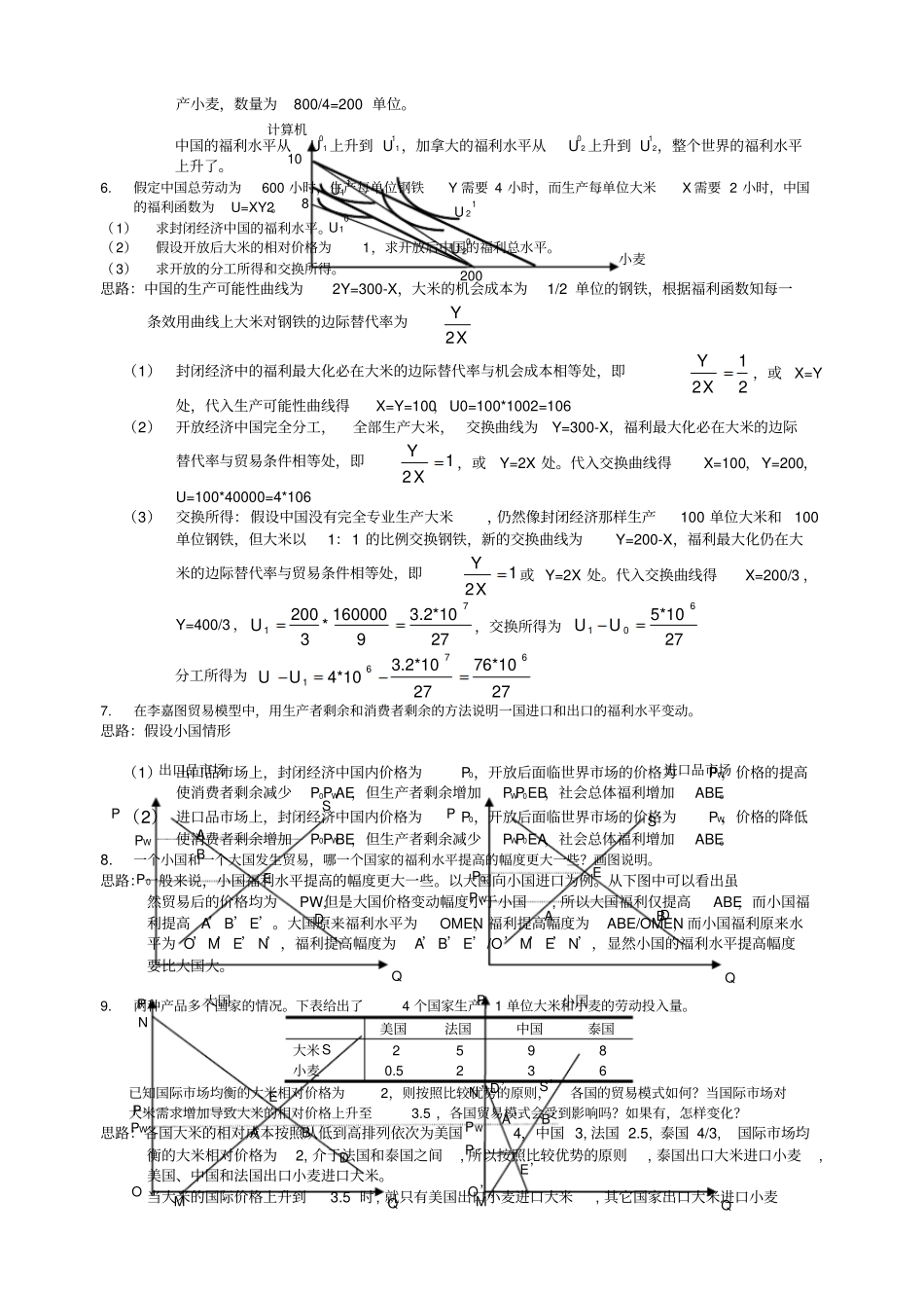 国际经济学课后习题答案_第2页