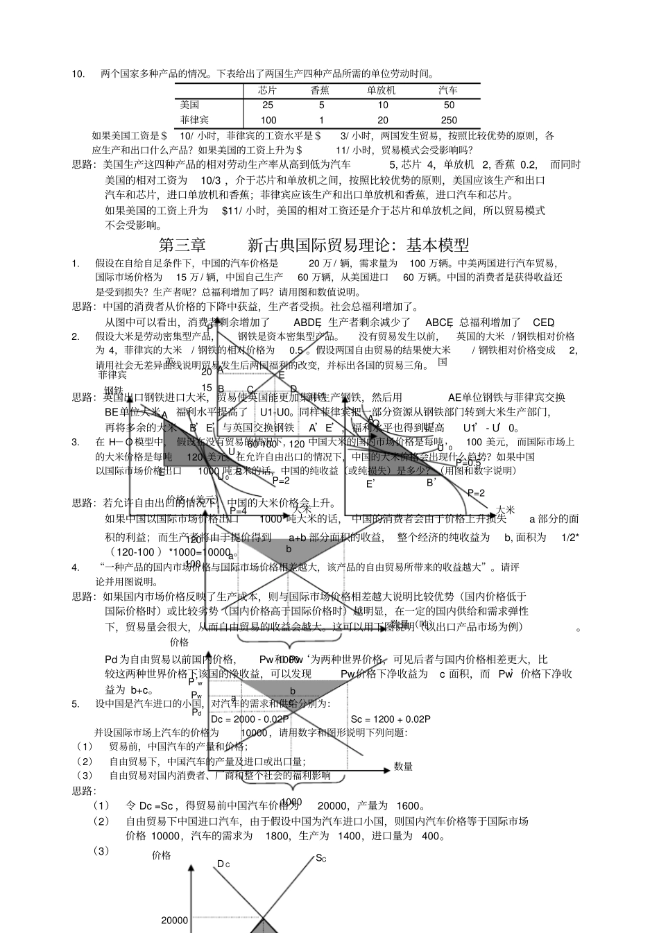 国际经济学课后习题答案_第3页