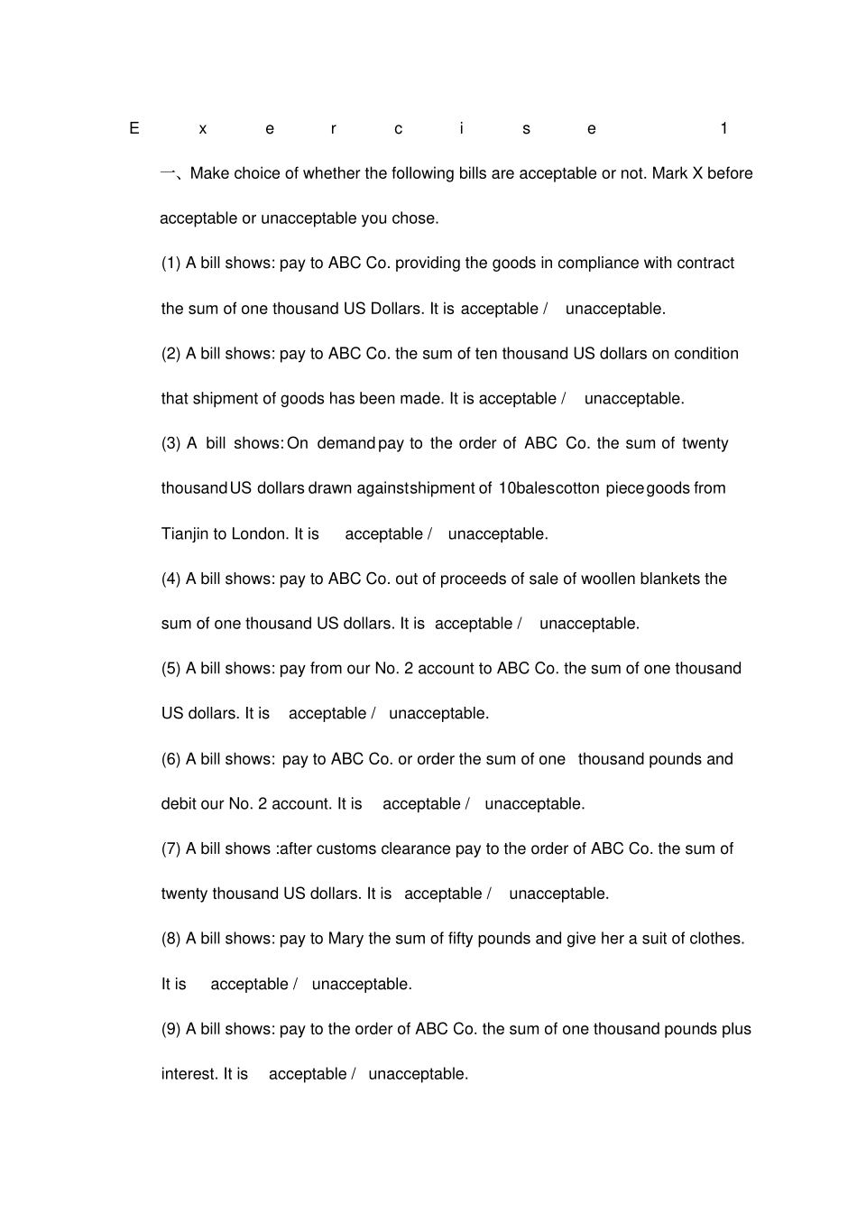 国际结算练习程丽萍答案_第1页