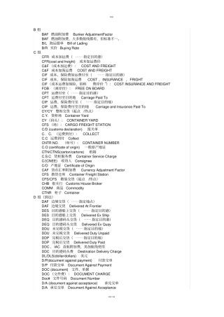 国际贸易术语大全