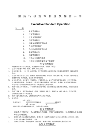 国际酒店行政规章制度及操作手册