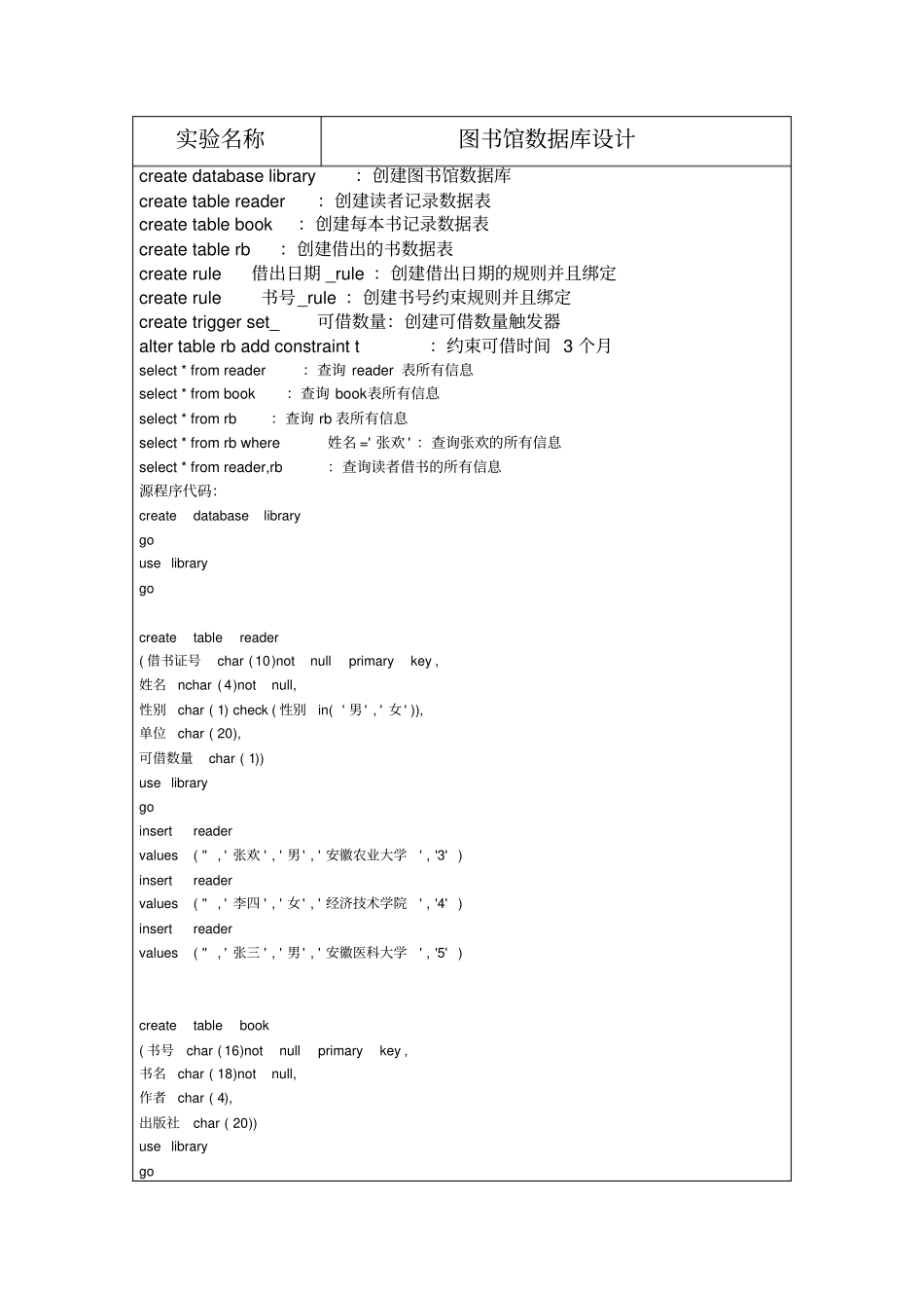 图书馆一个数据库设计_第3页
