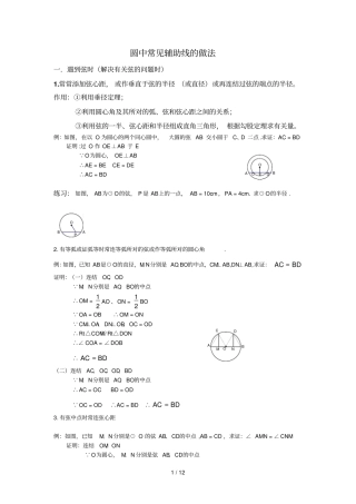 圆中常见辅助线
