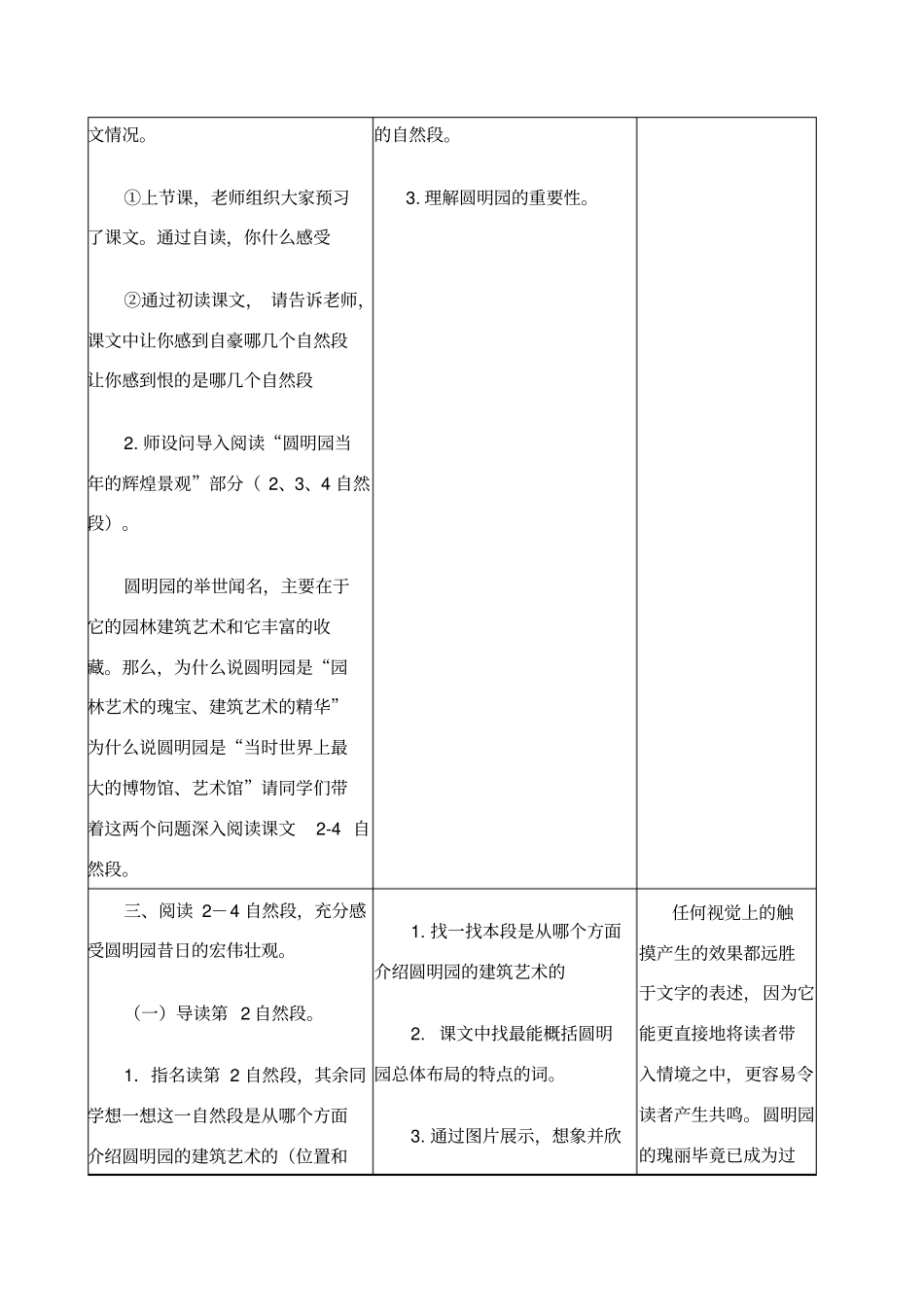 圆明园的毁灭教学设计与反思表格式_第3页