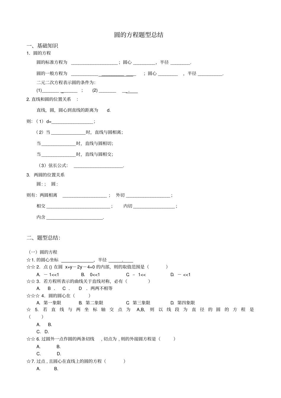 圆的方程题型总结_第1页