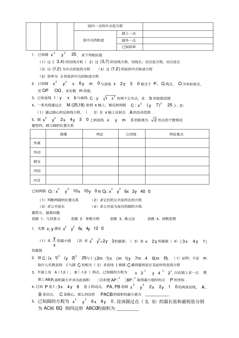 圆的方程经典题目带答案_第2页