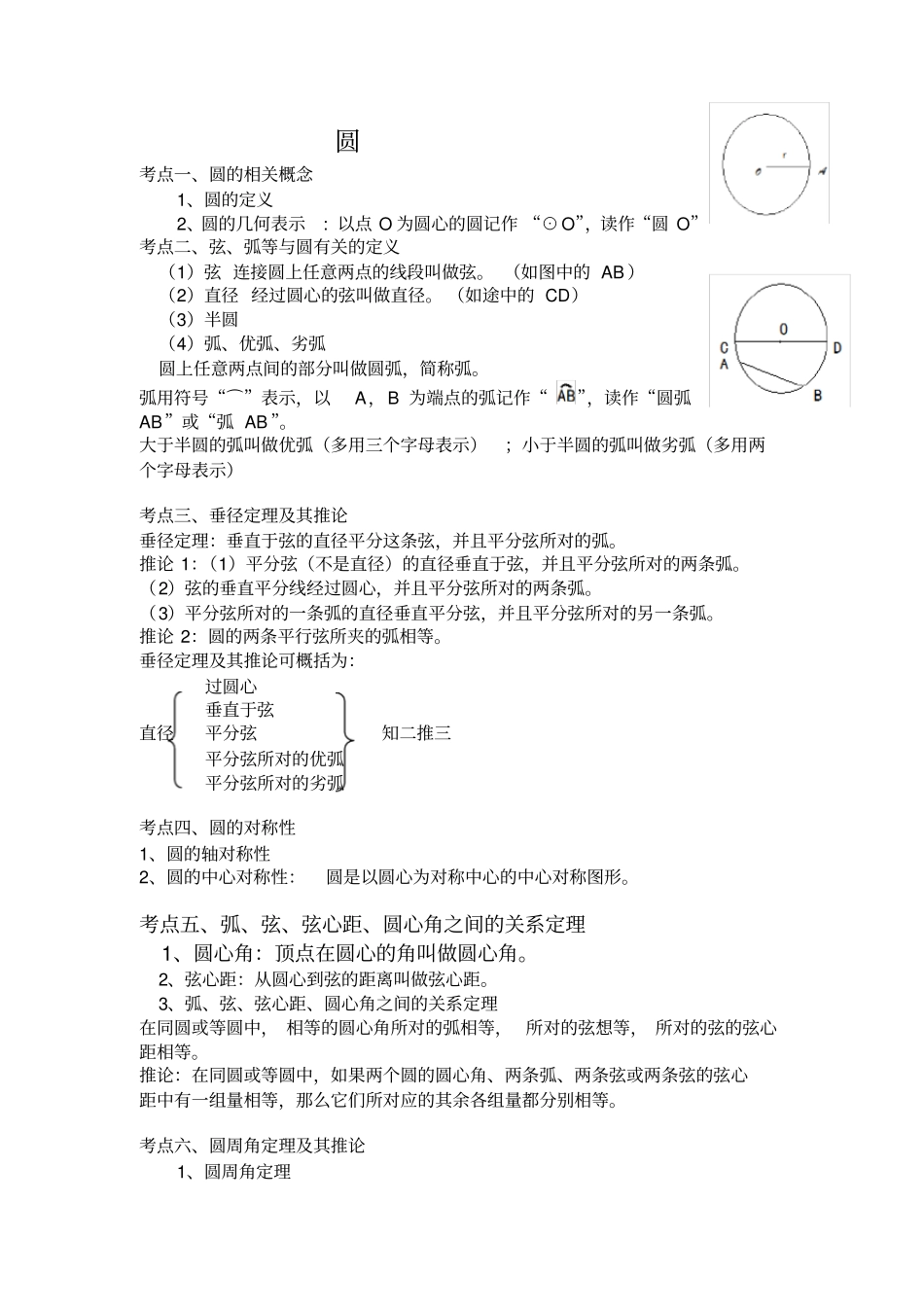 圆知识点总结对应练习31537_第1页
