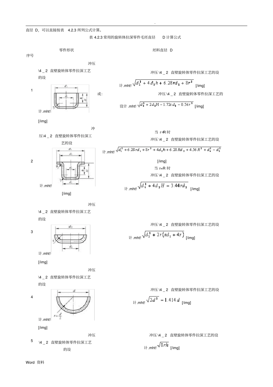 圆筒形拉深件毛坯尺寸计算_第3页