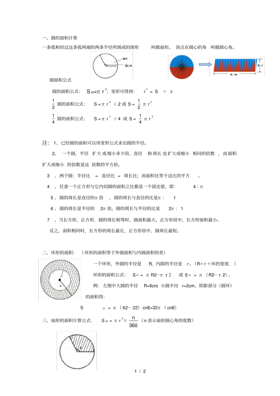 圆面积知识点_第1页