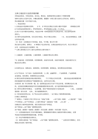土地估价的五种方法