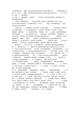 土地估价理论方法