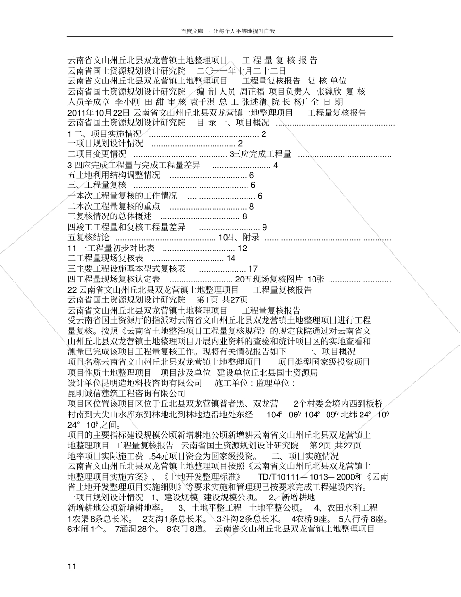 土地整理项目复核报告范本1_第1页