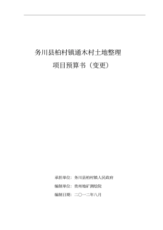 土地整理项目预算书