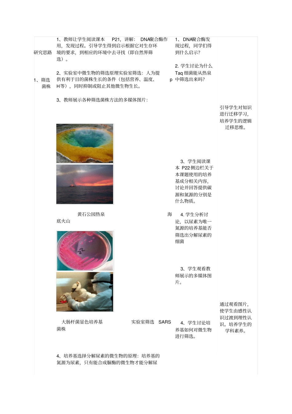 土壤中分解尿素的细菌的分离和计数教学设计_第3页